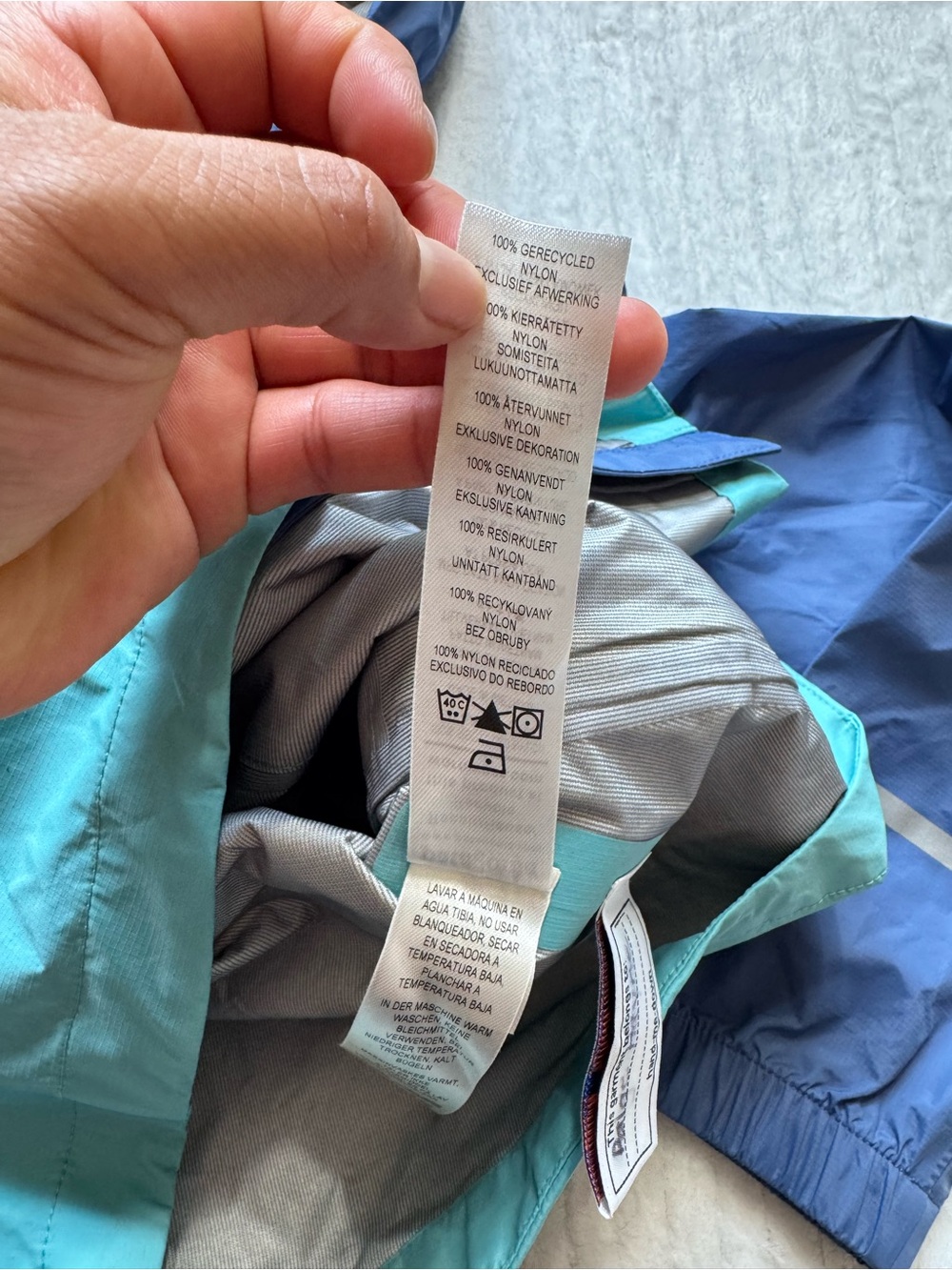 Patagonia Boys' Two-Tone Blue & Teal Raincoat - Picture 8 of 15